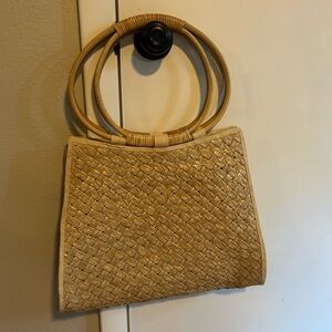 Adrienne Vittadini Tan Woven Tote Bag